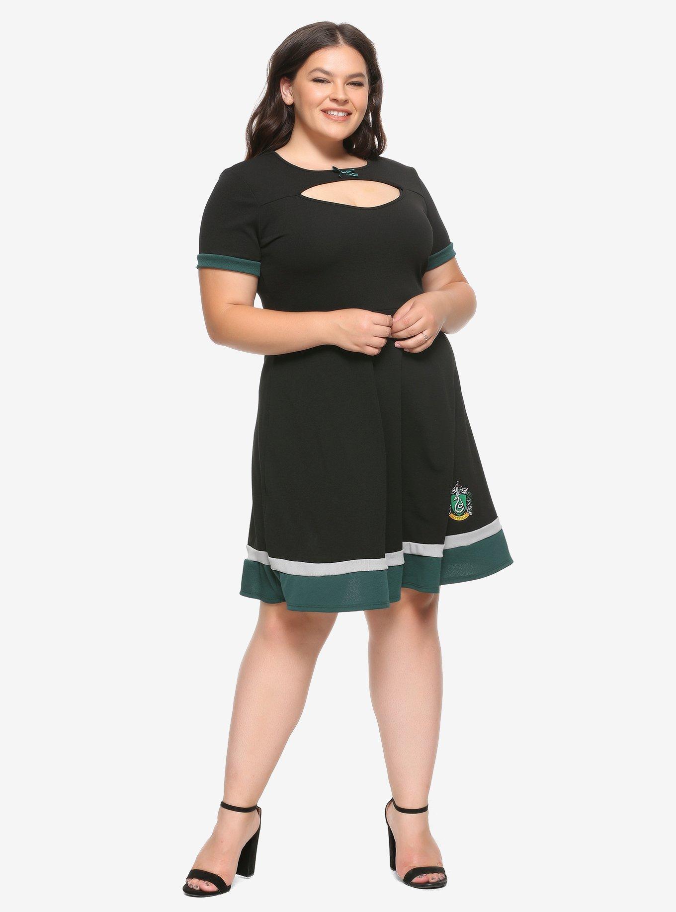 Harry Potter Slytherin Color-Block Dress Plus Size, , alternate