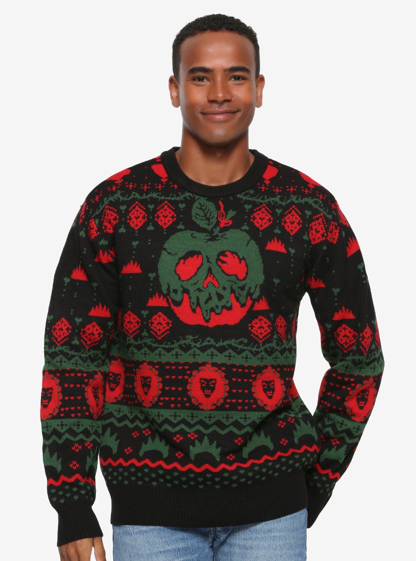 Disney Snow White and the Seven Dwarfs Poisoned Apple Ugly Holiday Sweater - BoxLunch Exclusive, , alternate