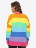 Rainbow Stripe Girls Oversized Cardigan, MULTI, alternate