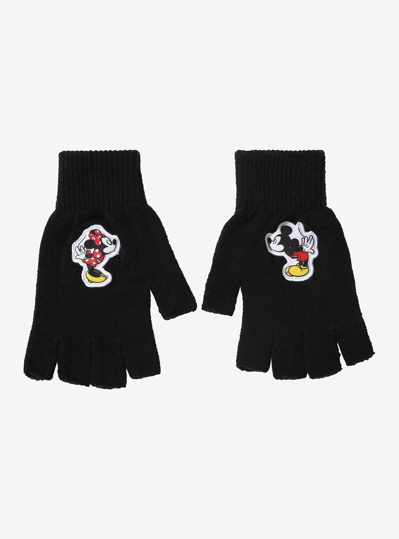 Disney Mickey Mouse & Minnie Mouse Kissing Fingerless Gloves, , alternate