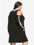 Skeleton Cold Shoulder Dress Plus Size, , alternate