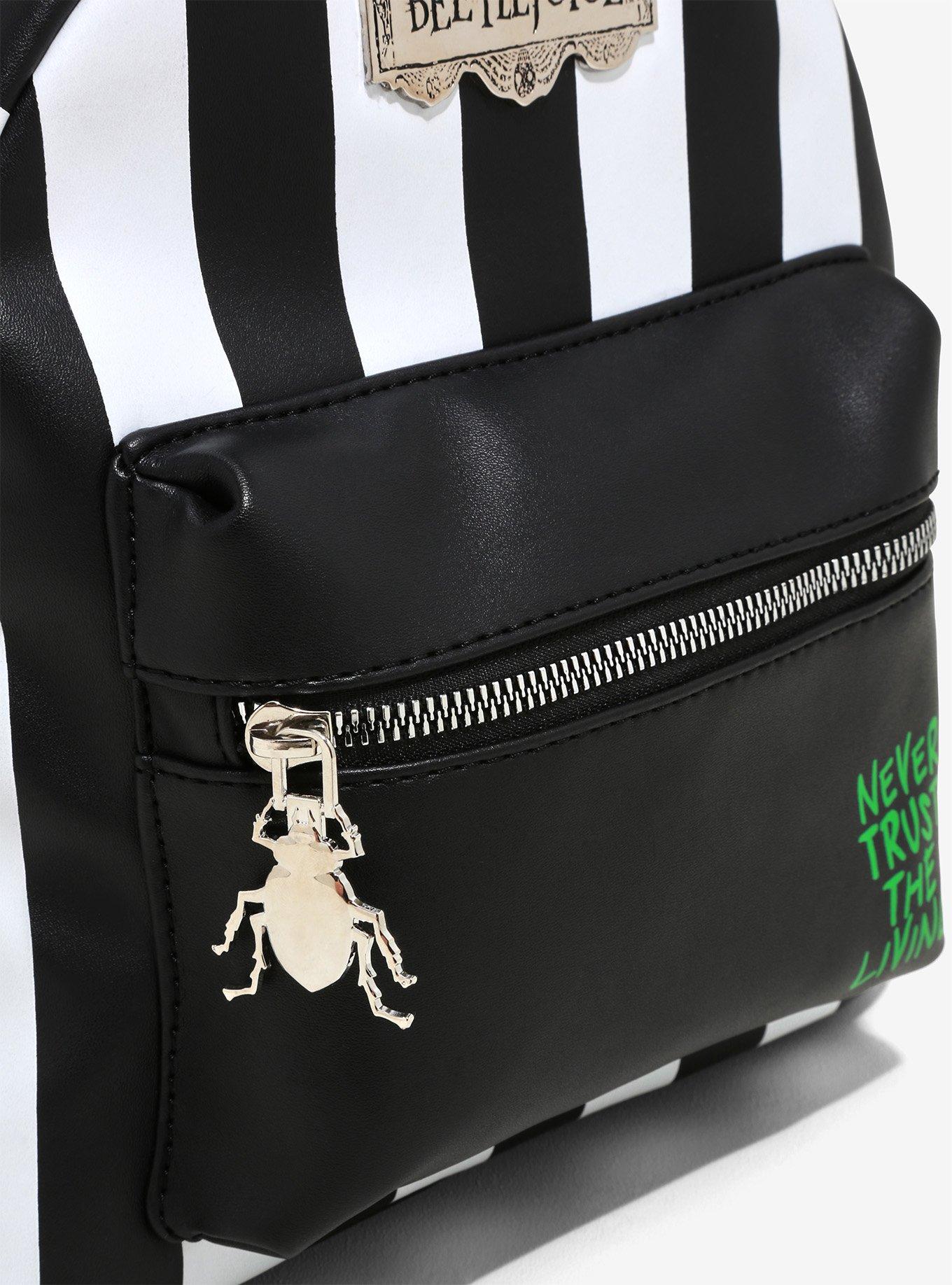 Beetlejuice Stripe Never Trust The Living Mini Backpack, , alternate