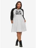 Oh My Goth Raglan Skater Dress Plus Size, HEATHER GREY, alternate