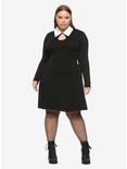 Black Keyhole Long-Sleeve Dress Plus Size, , alternate