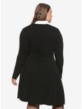 Black Keyhole Long-Sleeve Dress Plus Size, , alternate