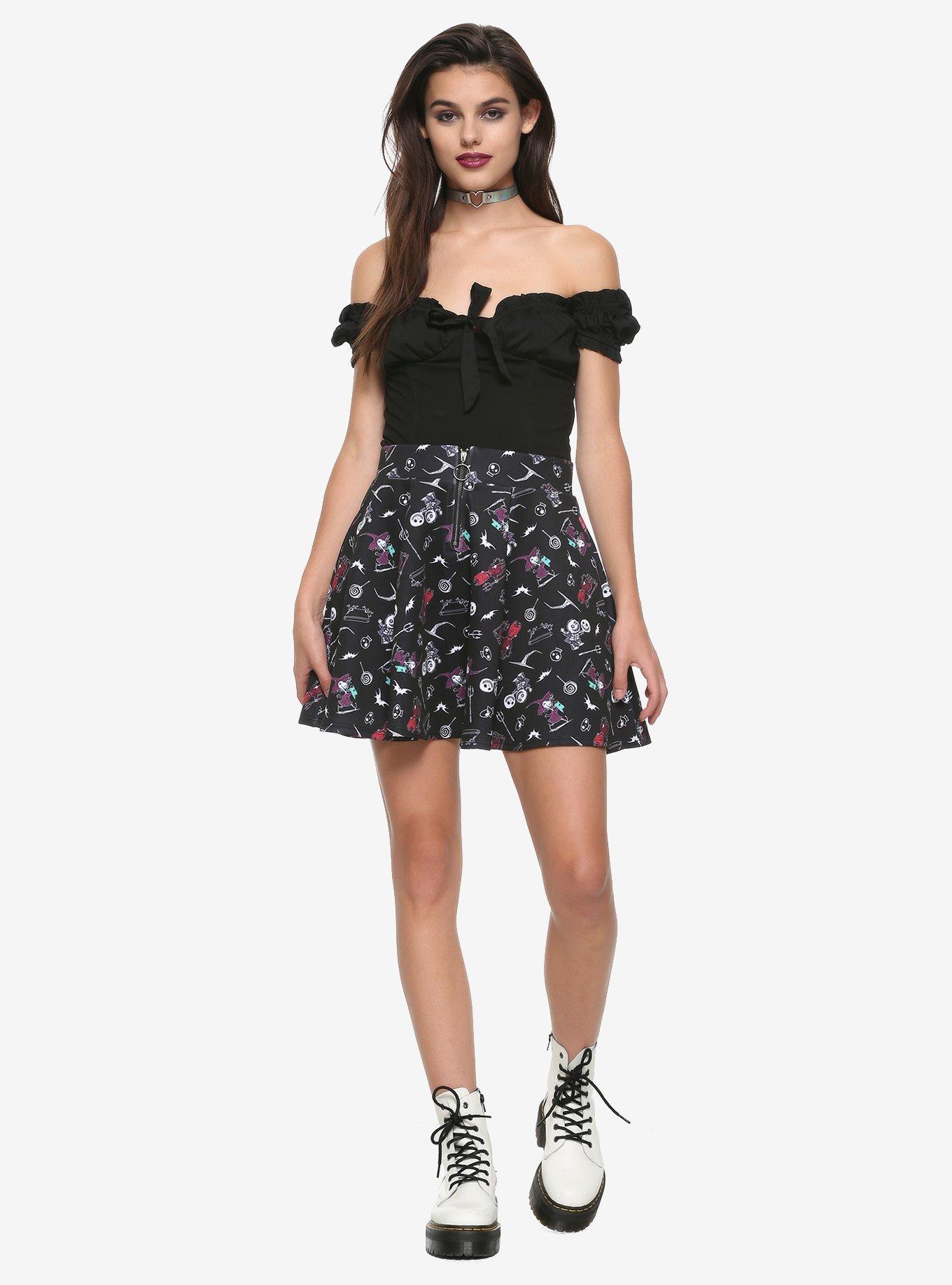 The Nightmare Before Christmas O-Ring Skater Skirt, MULTI, alternate