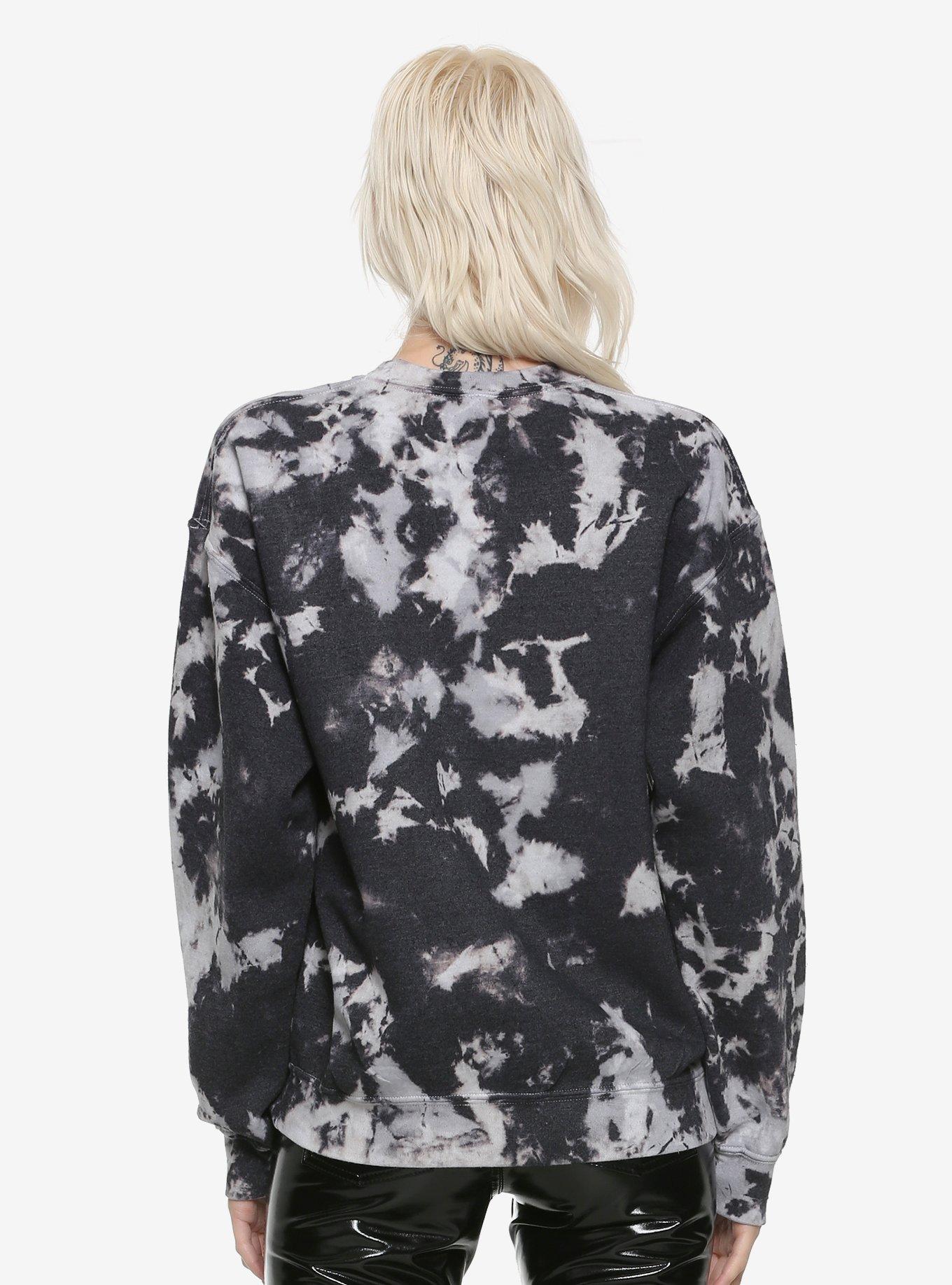 Beetlejuice Handbook For The Recently Deceased Acid Wash Girls Sweatshirt, GREY, alternate