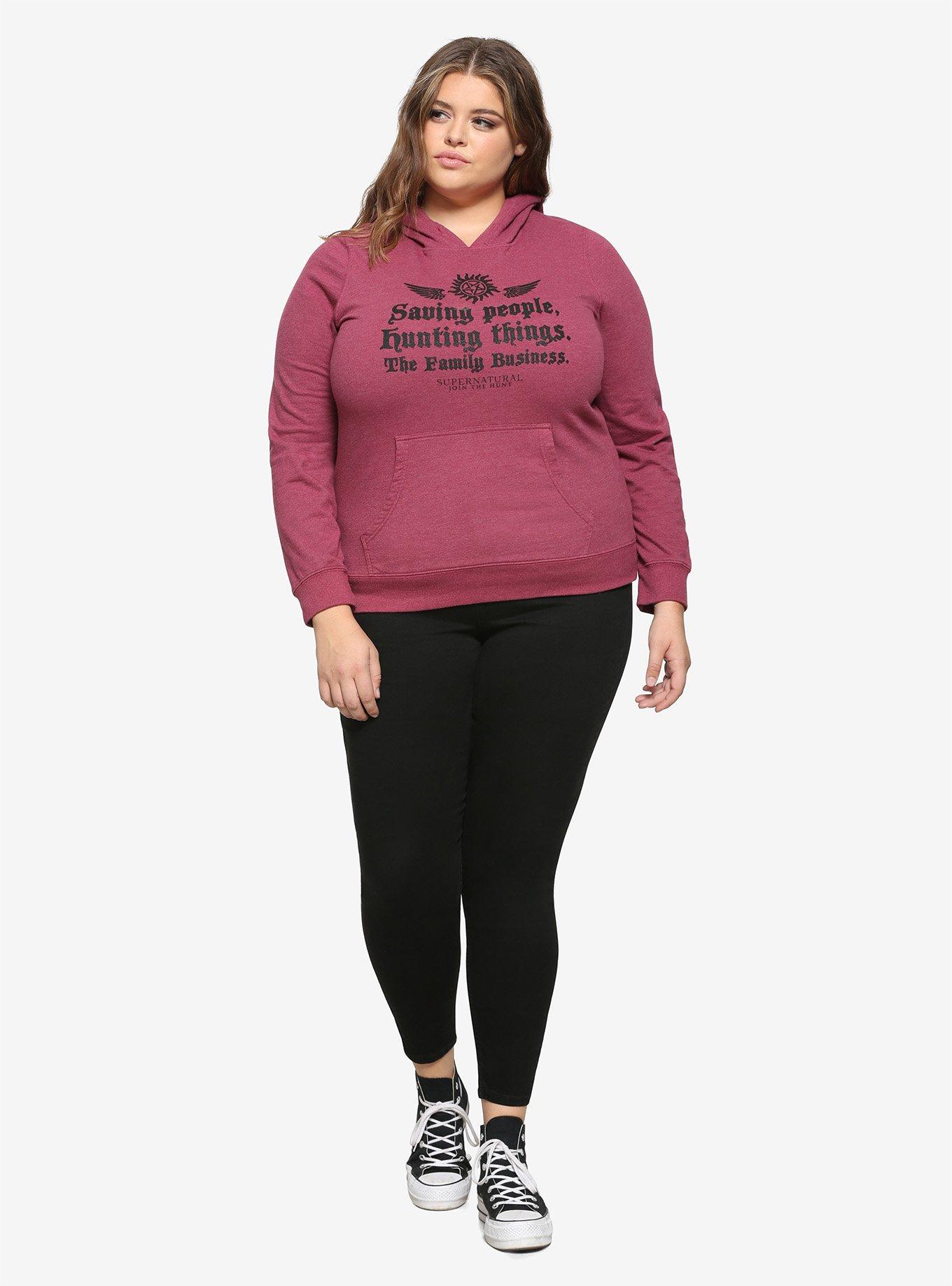 Supernatural Family Business Girls Hoodie Plus Size, BLACK, alternate