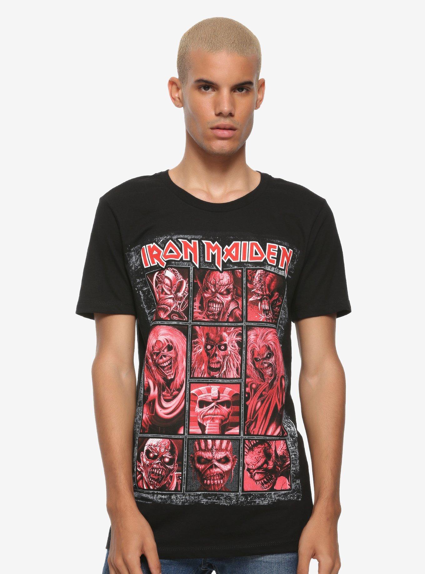 Iron Maiden Eddie Faces T-Shirt, BLACK, alternate