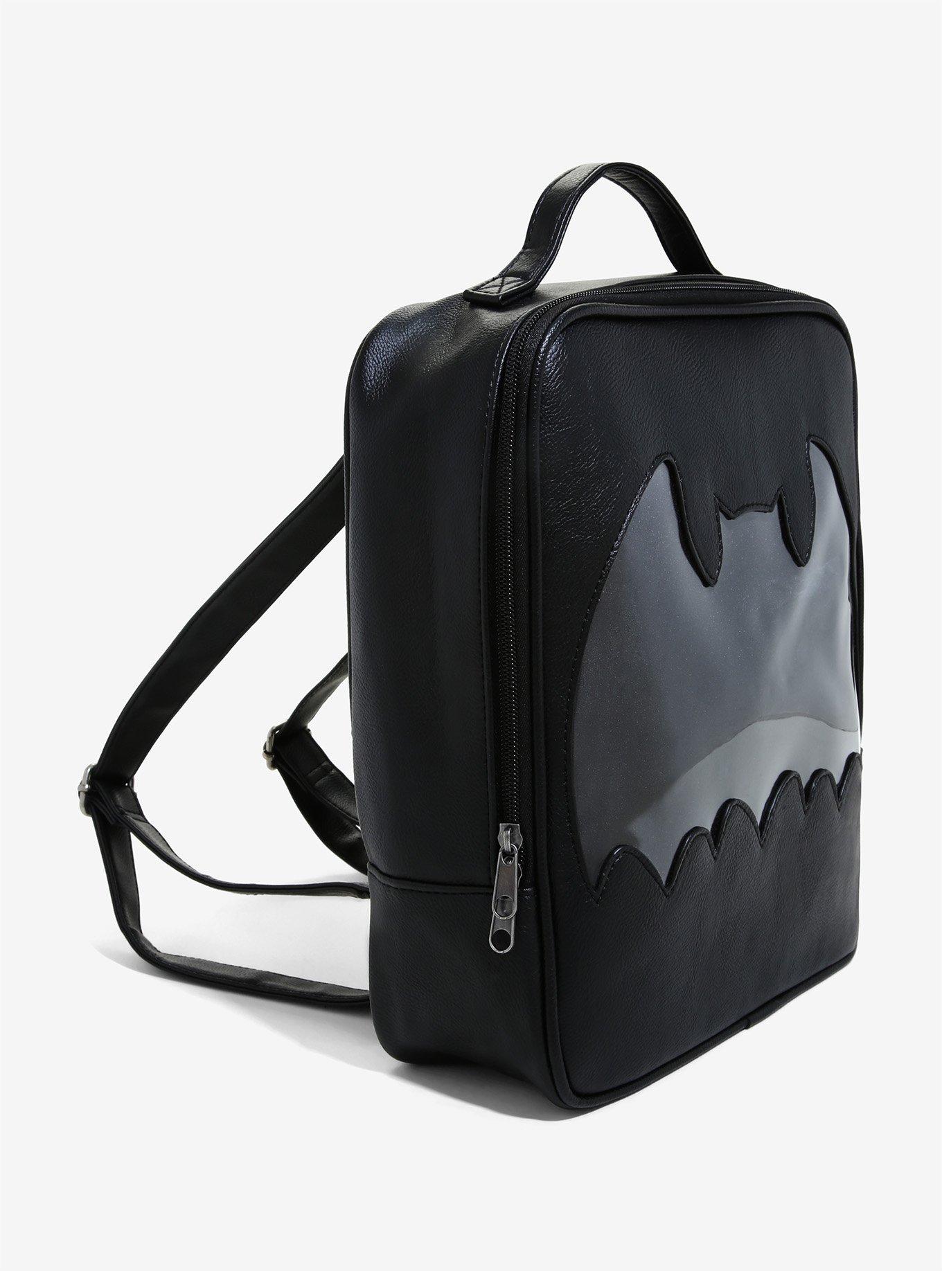 Loungefly Bat Cutout Pin Collector Faux Leather Mini Backpack