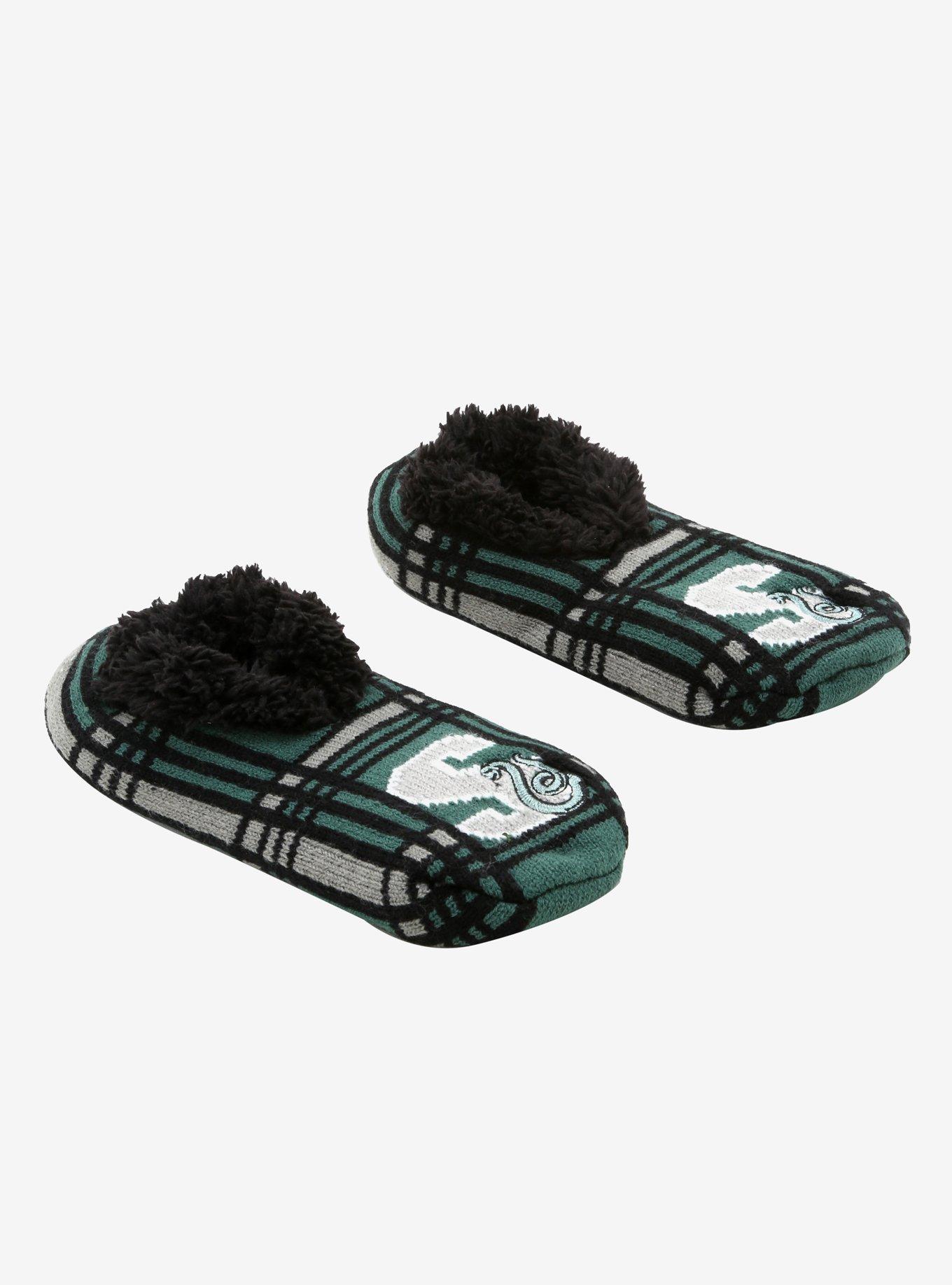 Harry Potter Slytherin Plaid Cozy Slippers, , alternate