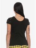 Royal Bones By Tripp Lacing Shoulder Girls T-Shirt Plus Size, BLACK, alternate