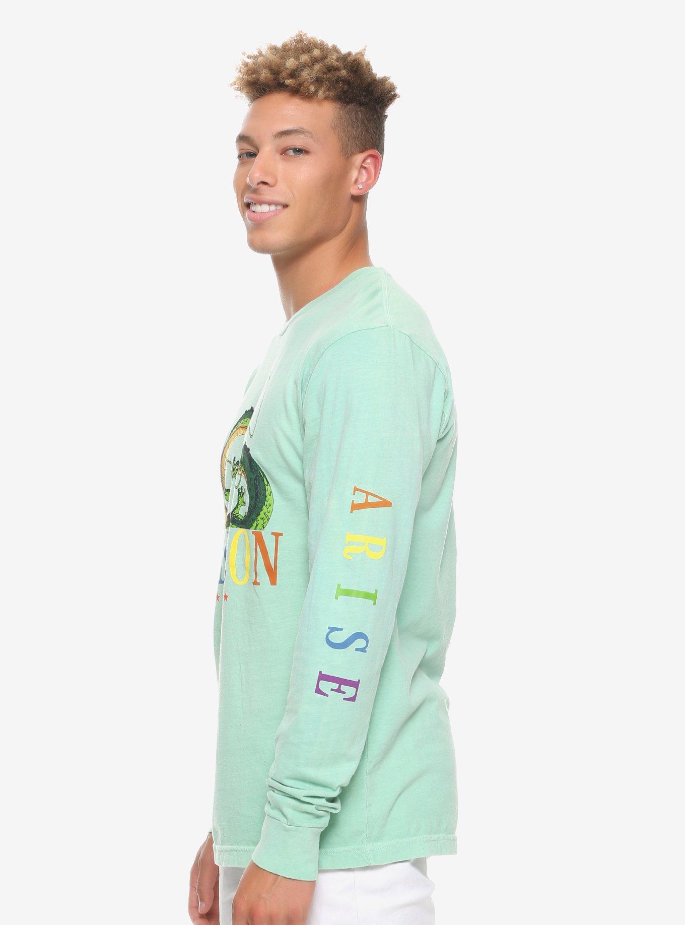 Dragon Ball Z Shenron Multicolored Letters Long Sleeve T-Shirt, GREEN, alternate