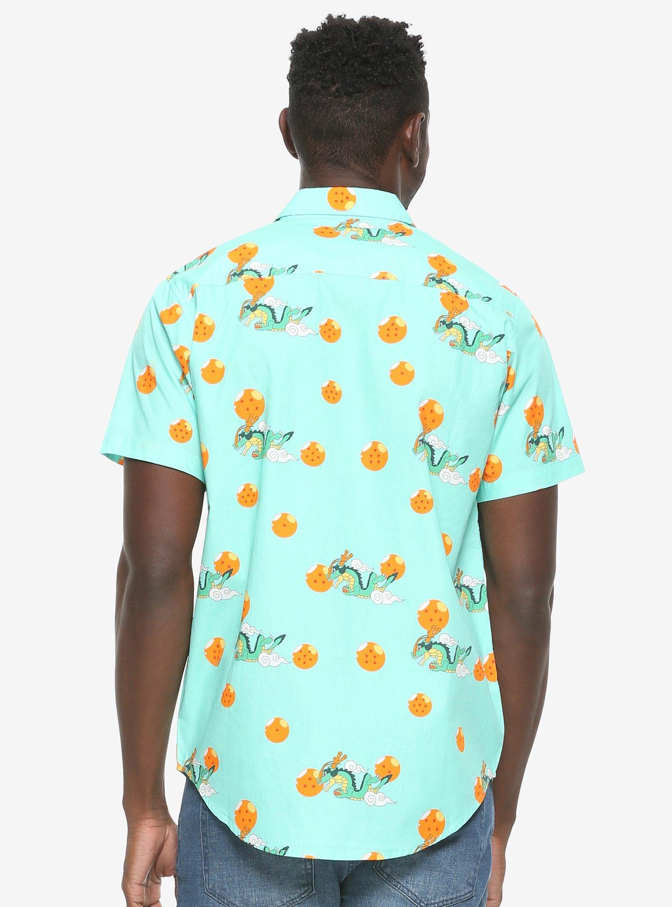 Dragon Ball Z Shenron Dragon Balls Allover Print Woven Button-Up - BoxLunch Exclusive, , alternate