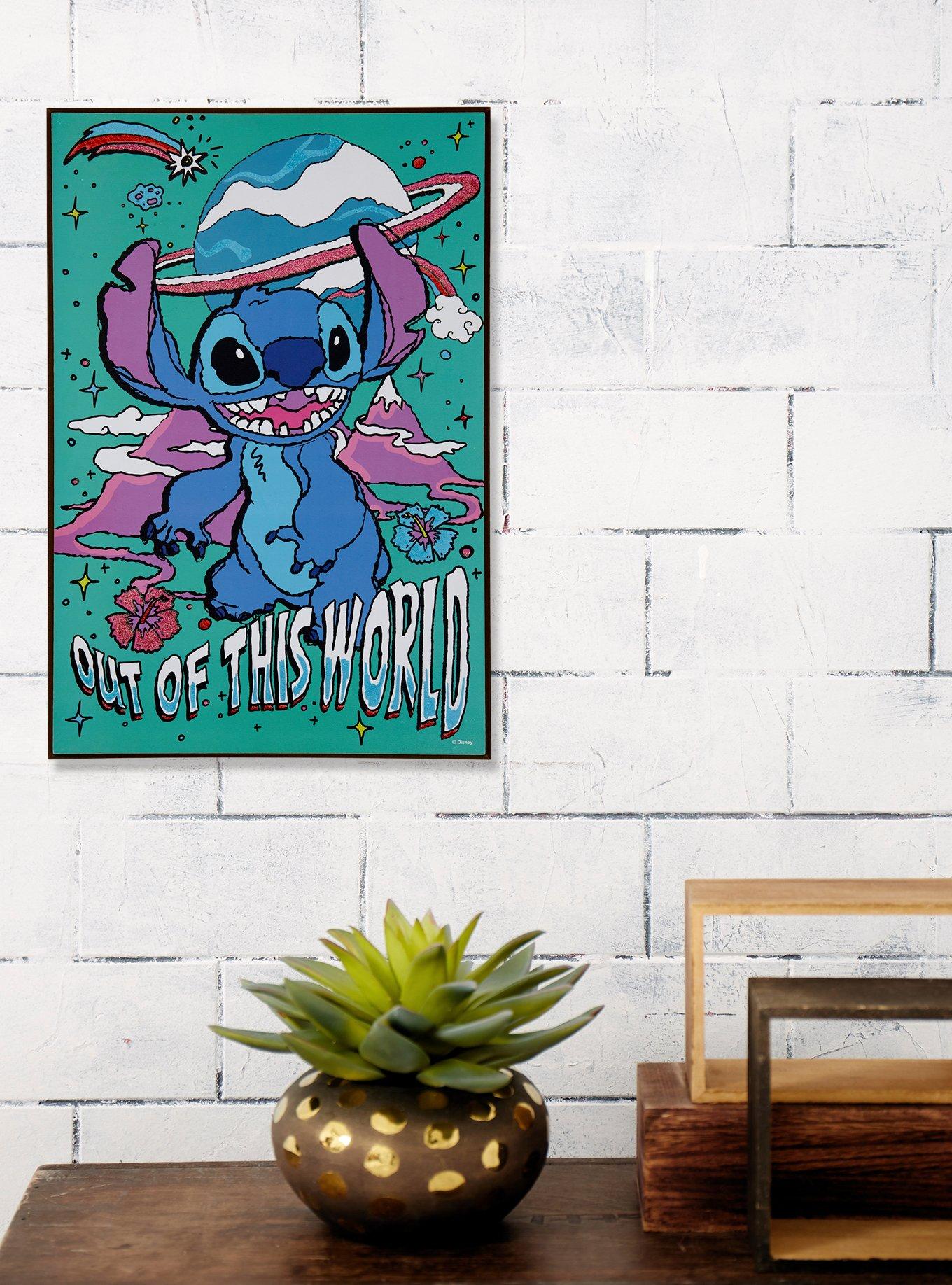 Disney Lilo & Stitch Out Of This World Glitter Wood Wall Art, , alternate