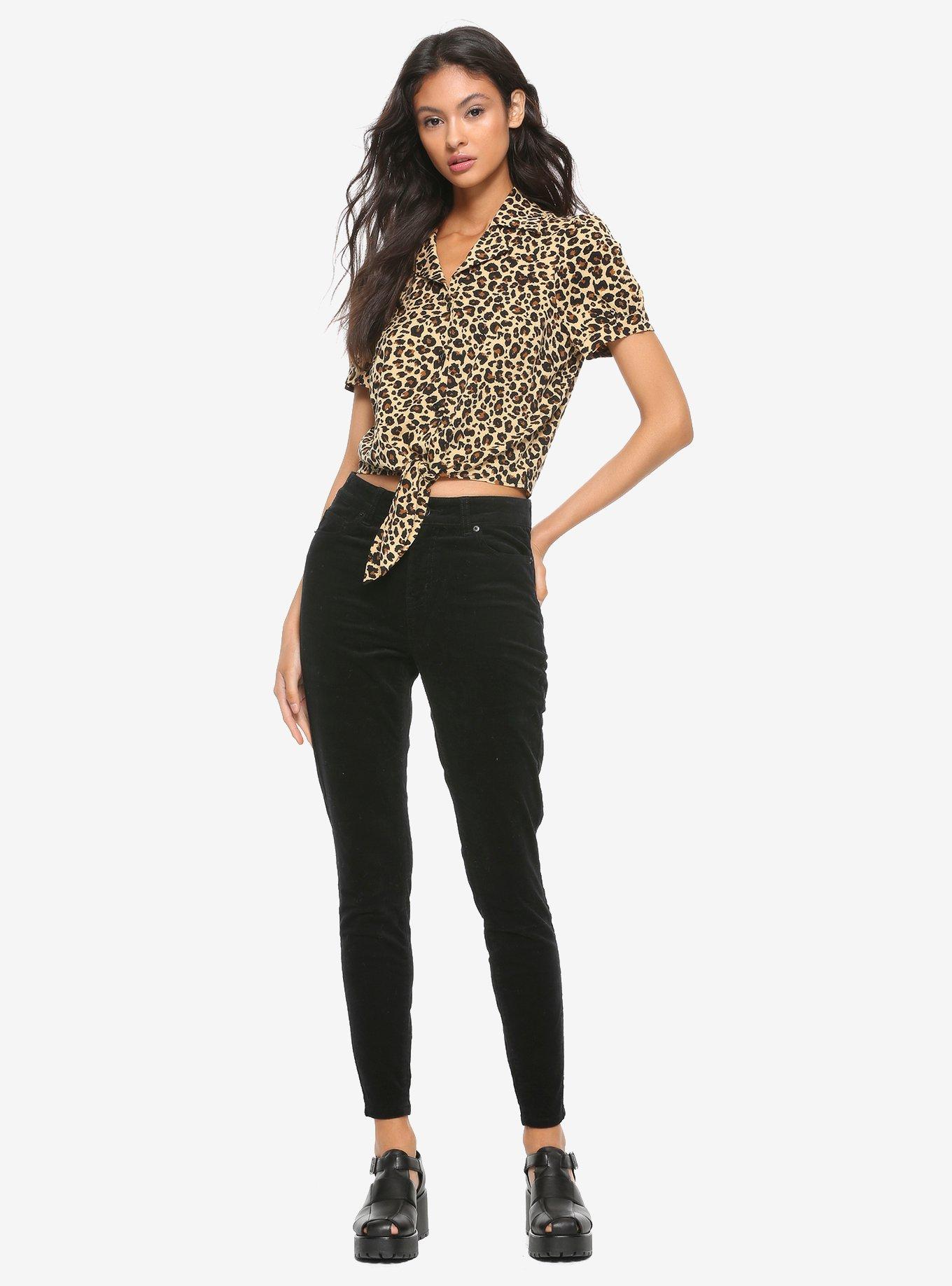 Black Corduroy Skinny Pants, BLACK, alternate
