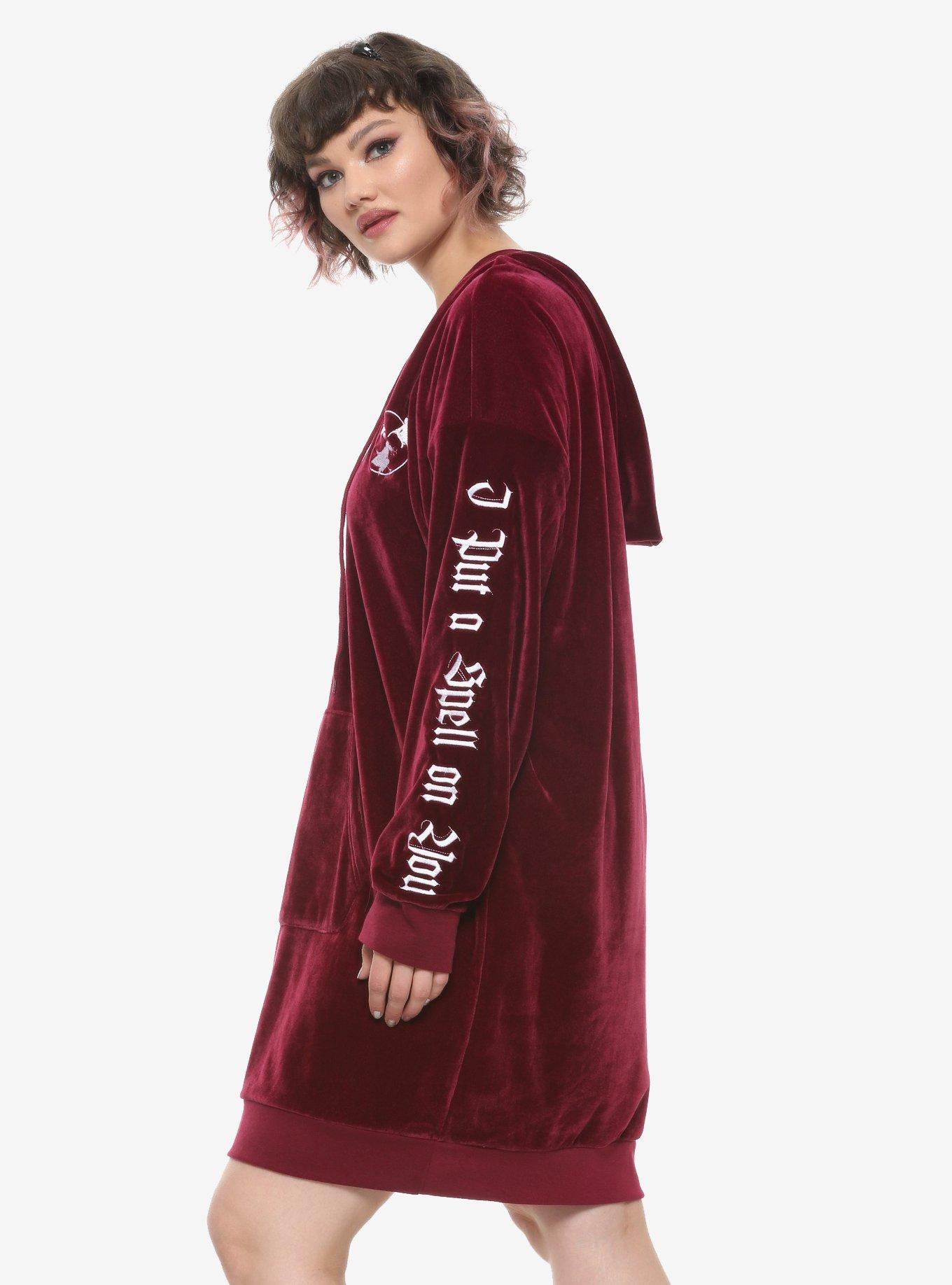 Her Universe Disney Hocus Pocus Velour Lace-Up Hoodie Dress Plus Size, , alternate