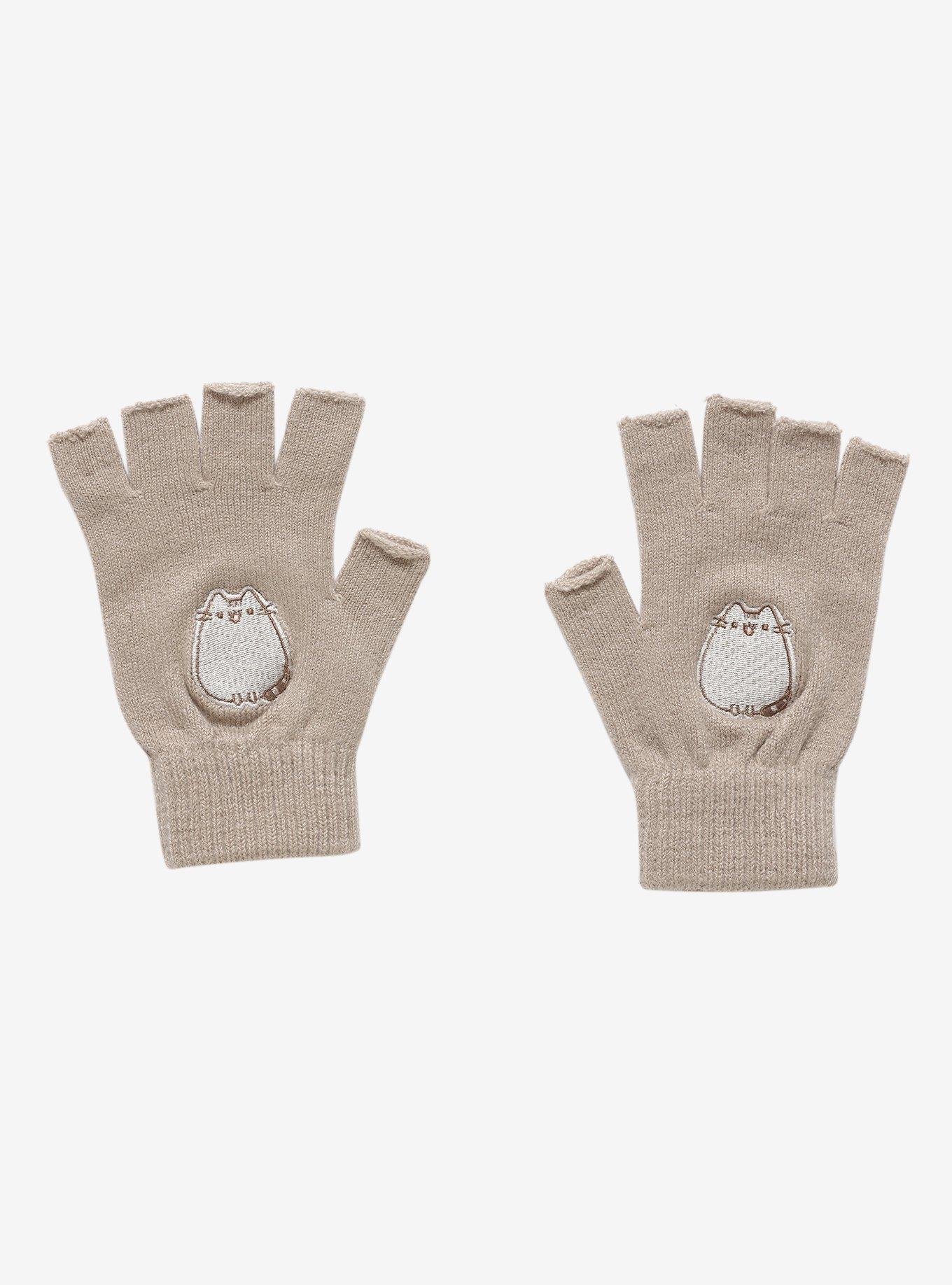 Pusheen Grey Fingerless Gloves, , alternate