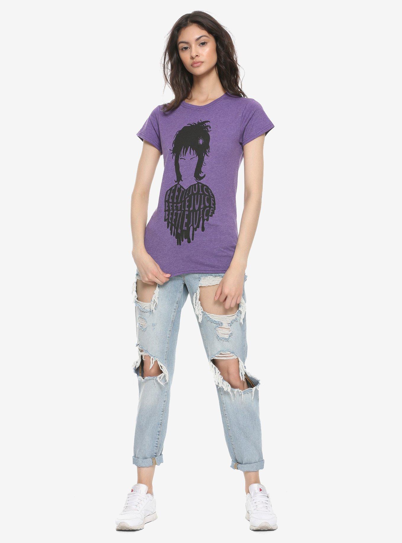 Beetlejuice Lydia Silhouette Girls T-Shirt, BLACK, alternate