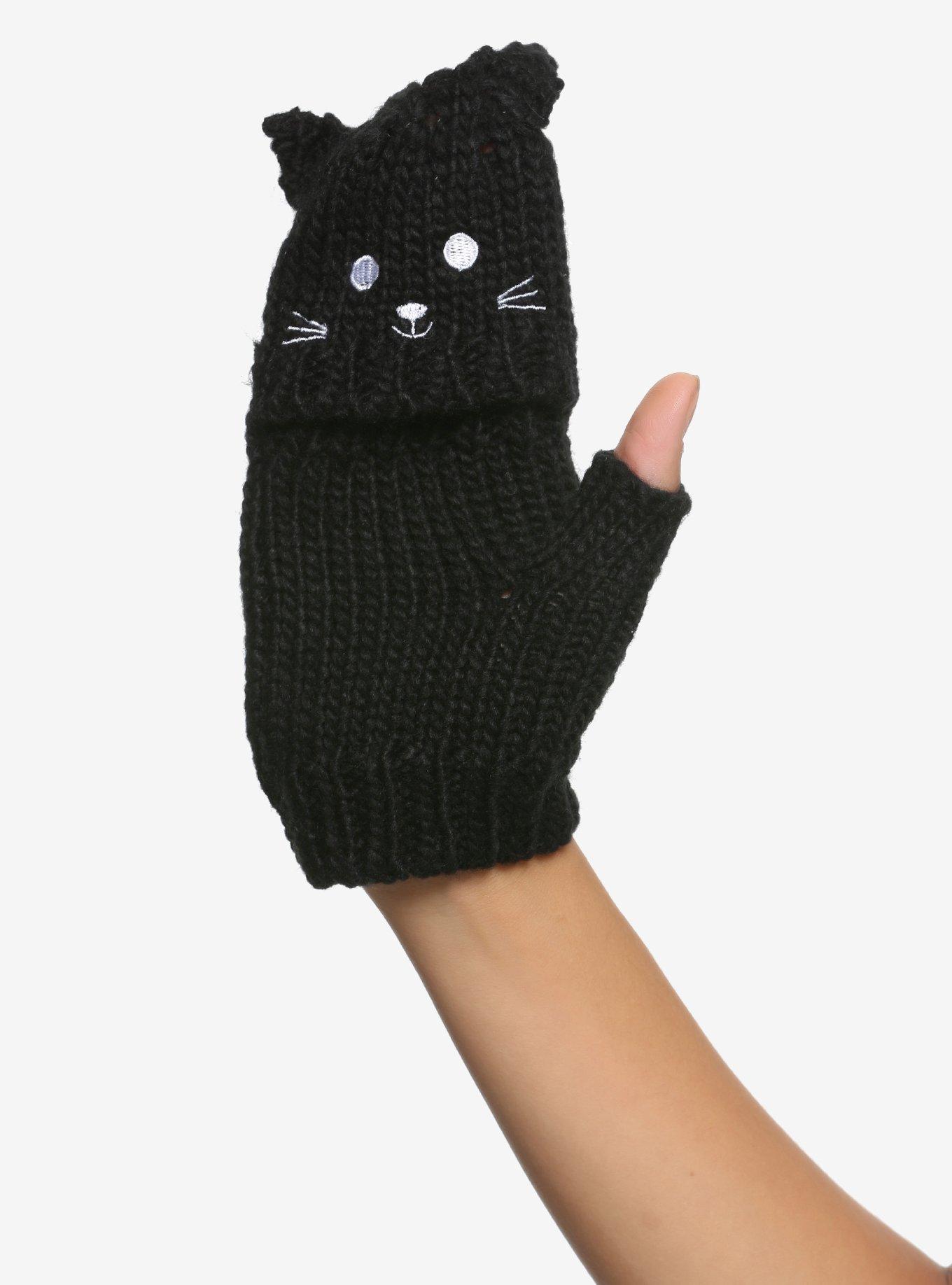 Cat Face Crocheted Glomitts, , alternate