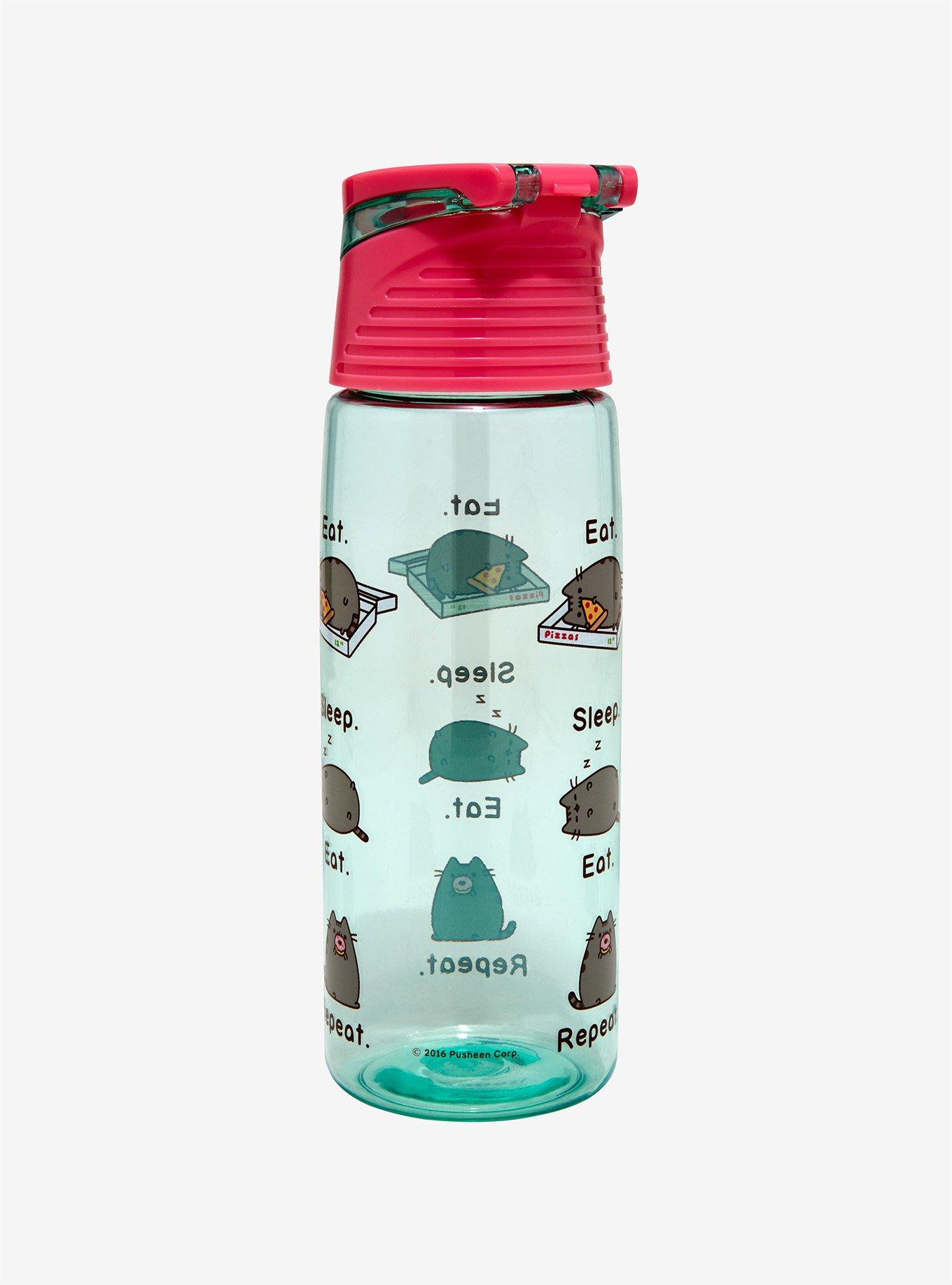 Pusheen Eat Sleep Eat Repeat Water Bottle, , alternate