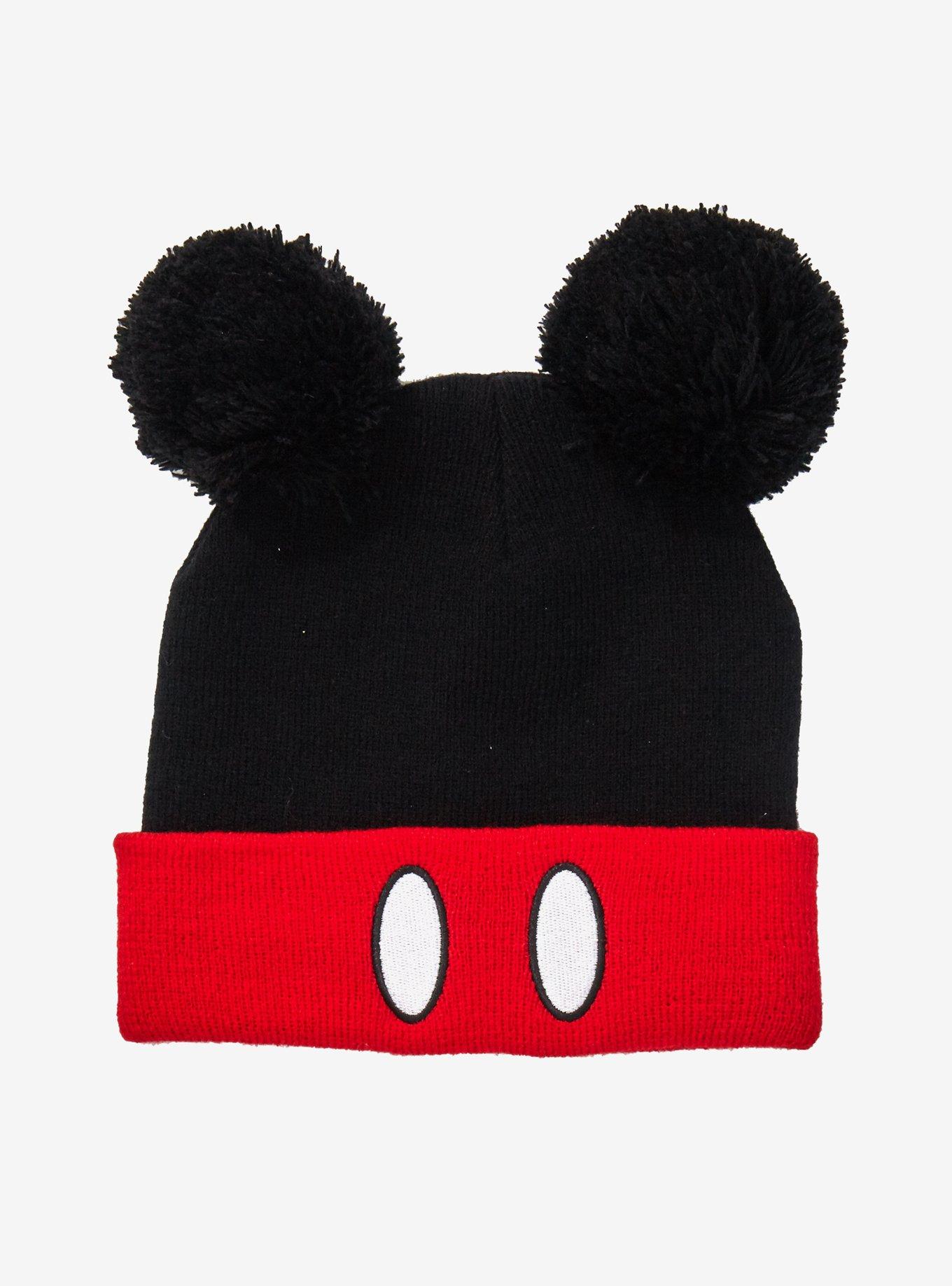 Disney Mickey Mouse Pom Ear Watchman Beanie, , alternate