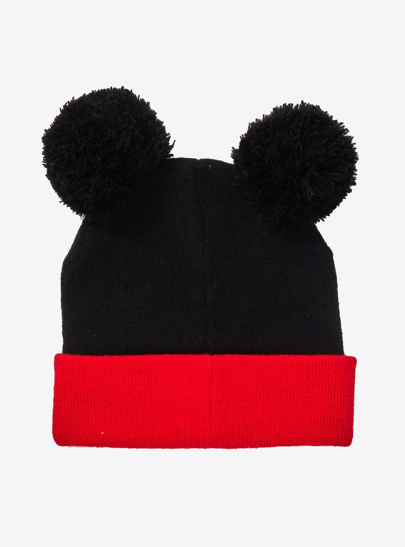 Disney Mickey Mouse Pom Ear Watchman Beanie, , alternate