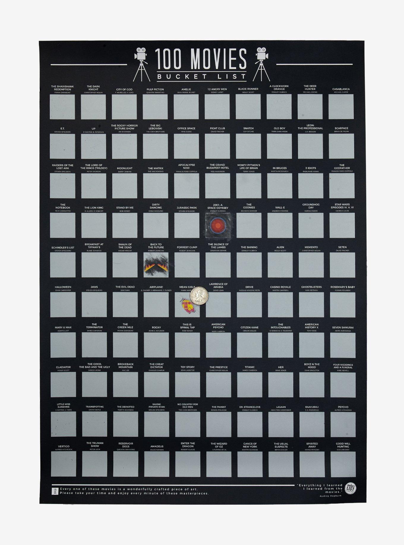 100 Movies Scratch Off Bucket List Poster, , alternate
