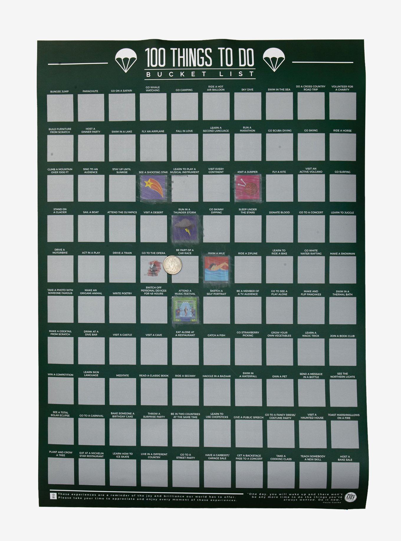 100 Things To Do Scratch Off Bucket List Poster, , alternate