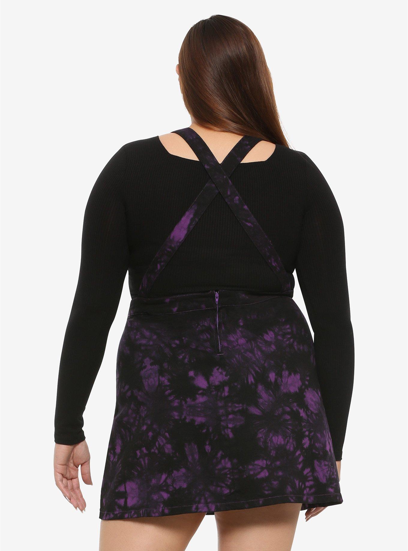 Purple & Black Tie-Dye Skirtall Plus Size, TIE DYE, alternate