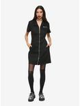 Dysfunctional Zipper-Front Dress, BLACK, alternate