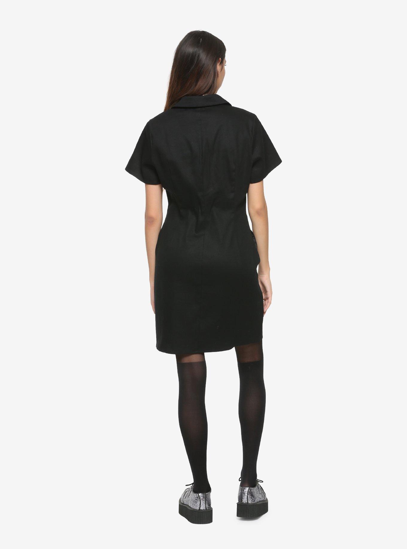 Dysfunctional Zipper-Front Dress, BLACK, alternate