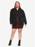 Supernatural Back Patch Girls Black Denim Jacket Plus Size, MULTI, alternate