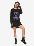 Witch And Famous Long-Sleeve T-Shirt Dress, PURPLE, alternate