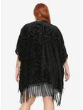 Spooky Black Velvet Kimono Plus Size, BLACK, alternate