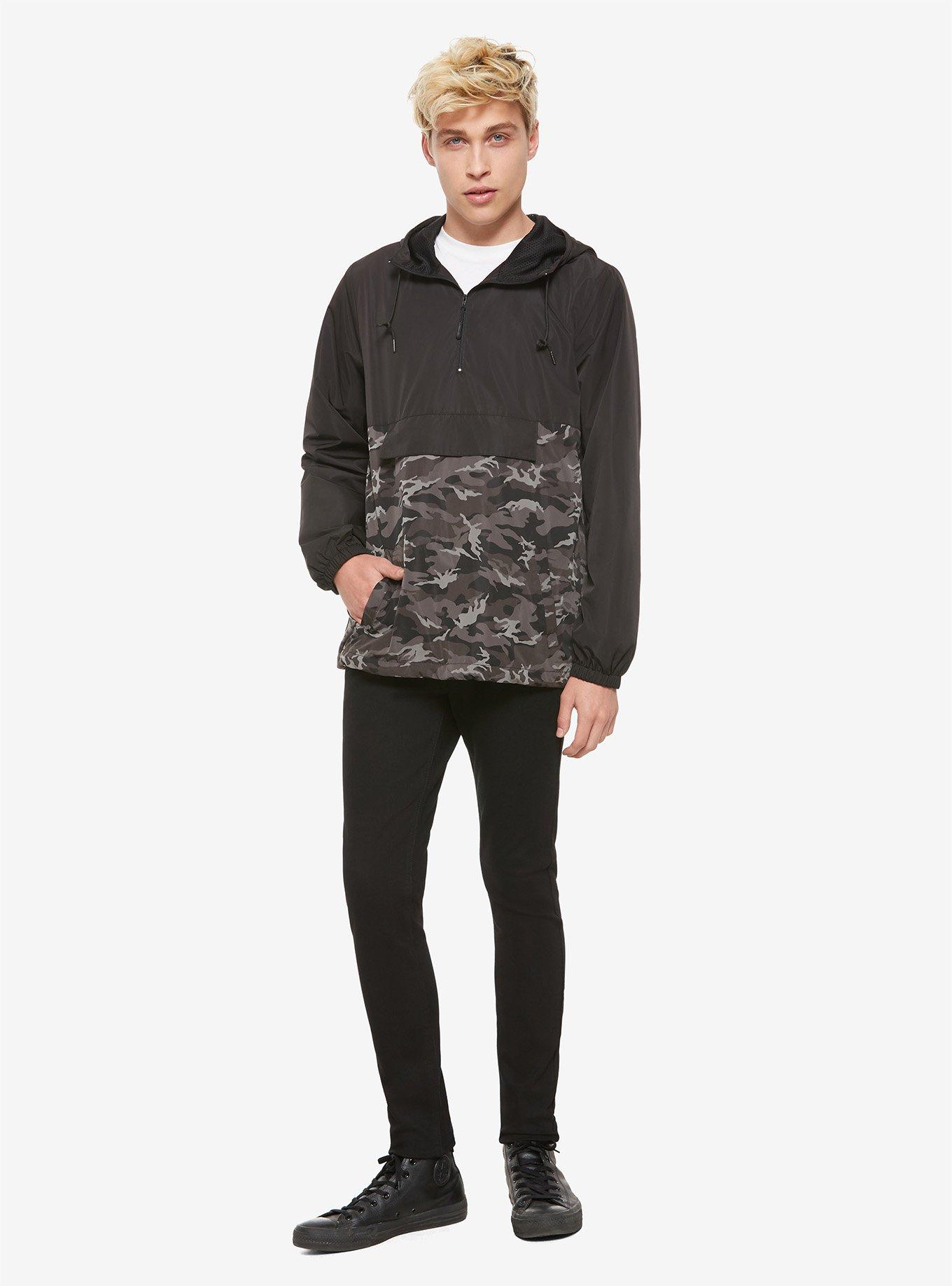 Black & Grey Camo Windbreaker, MULTI, alternate