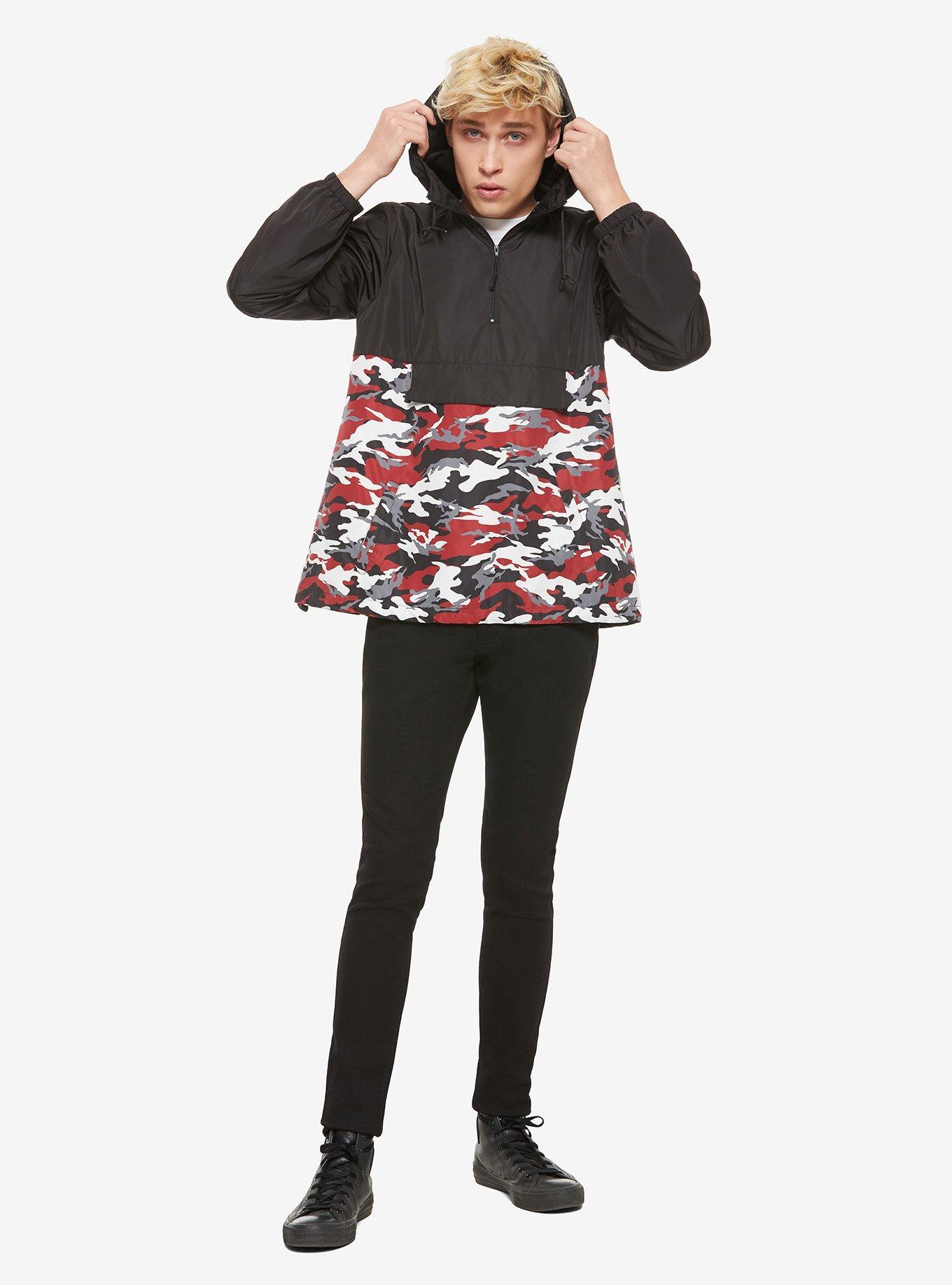 Red & Grey Camo Windbreaker, MULTI, alternate