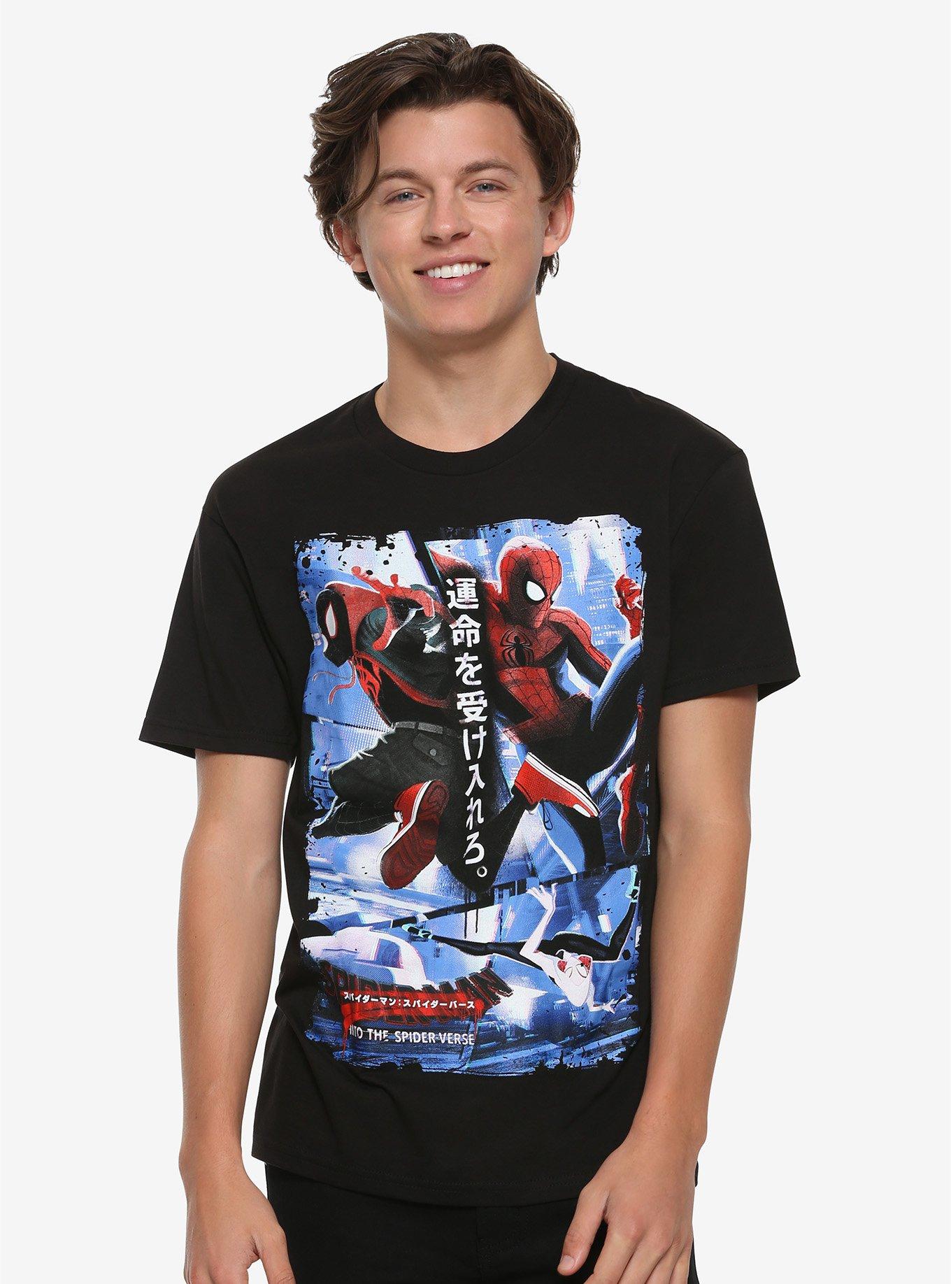 Marvel Spider-Man: Into The Spider-Verse Japanese Poster T-Shirt, MULTI, alternate