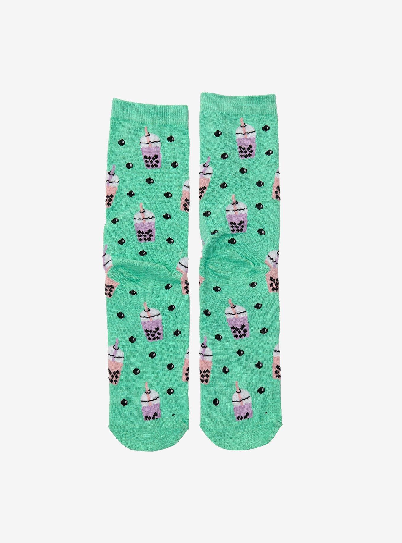 Boba Tea Crew Socks - BoxLunch Exclusive, , alternate