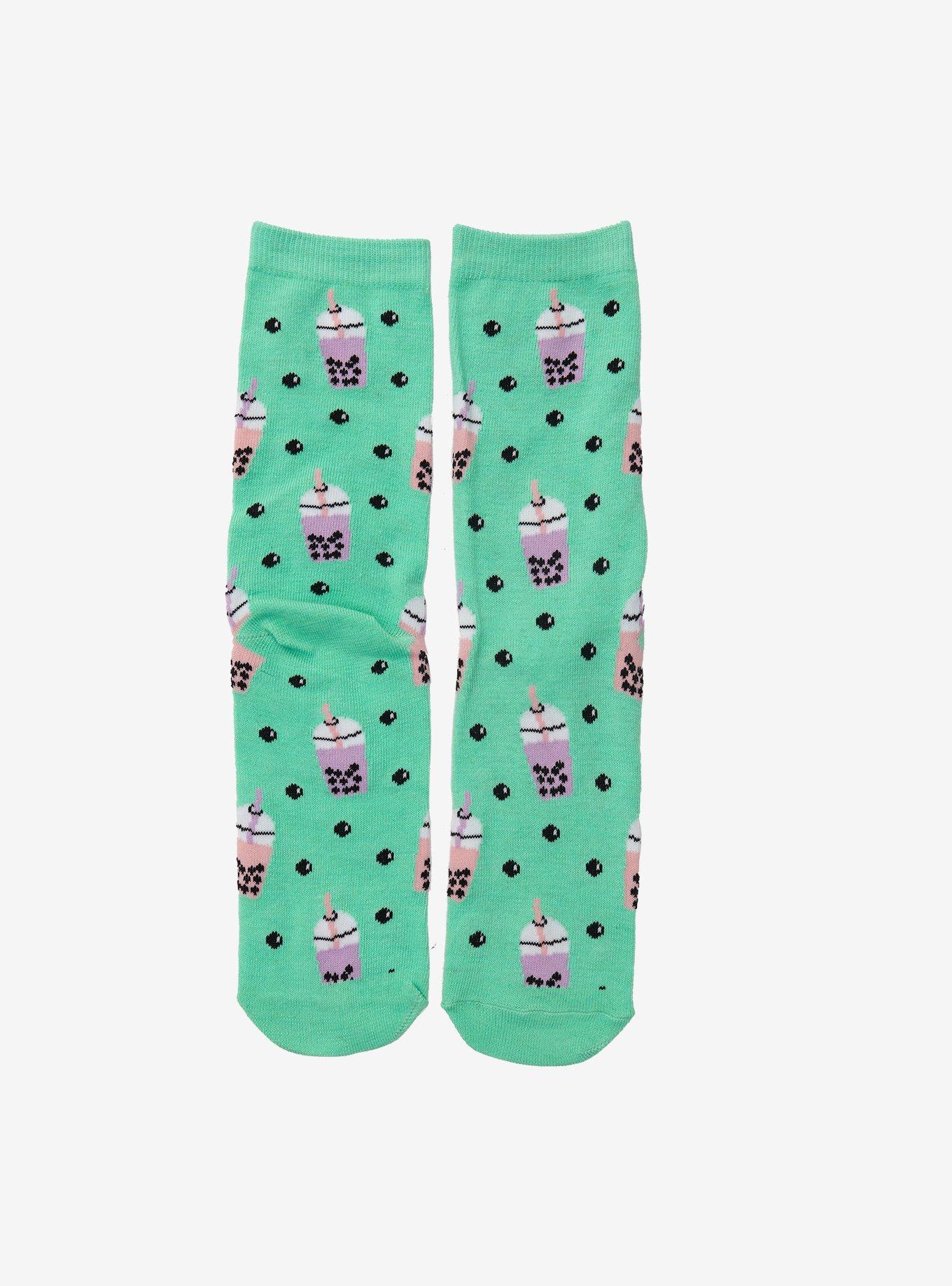 Boba Tea Crew Socks - BoxLunch Exclusive, , alternate