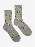 Pokemon Pikachu Face Allover Print Crew Socks - BoxLunch Exclusive, , alternate