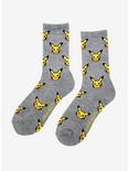 Pokemon Pikachu Face Allover Print Crew Socks - BoxLunch Exclusive, , alternate
