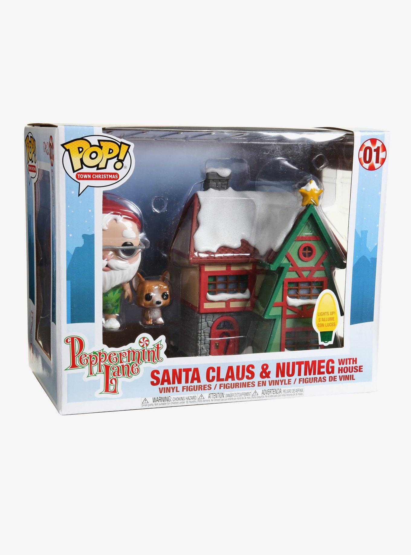 Funko Peppermint Lane Pop! Town Christmas Santa Claus & Nutmeg With House Vinyl Figure, , alternate