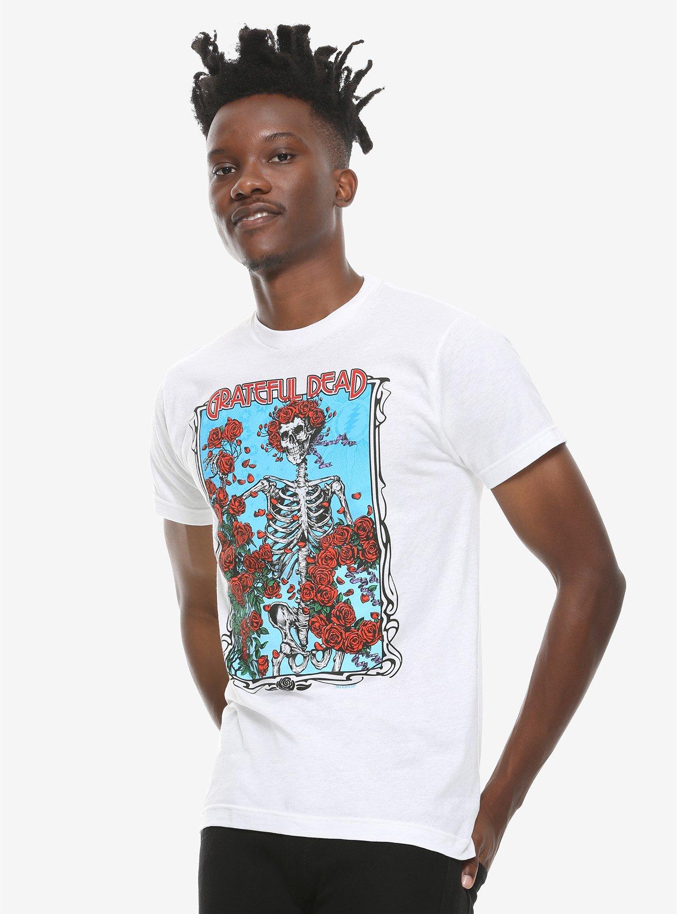 Grateful Dead Skeleton & Roses T-Shirt, WHITE, alternate