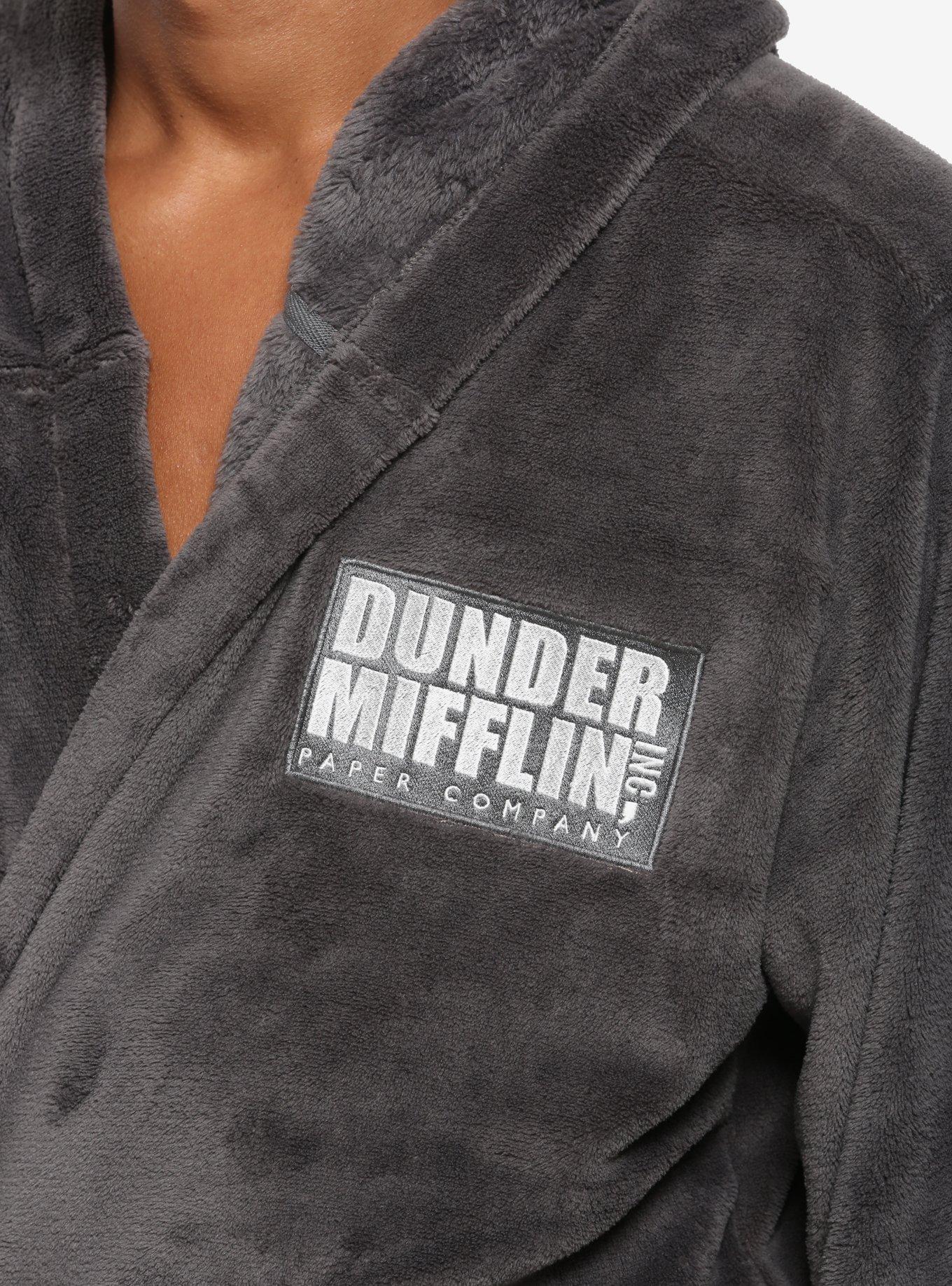 The Office Dunder Mifflin Grey Plush Robe - BoxLunch Exclusive, , alternate