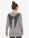 Supernatural Castiel Wings & Angel Blades Girls Sweater, BLACK, alternate
