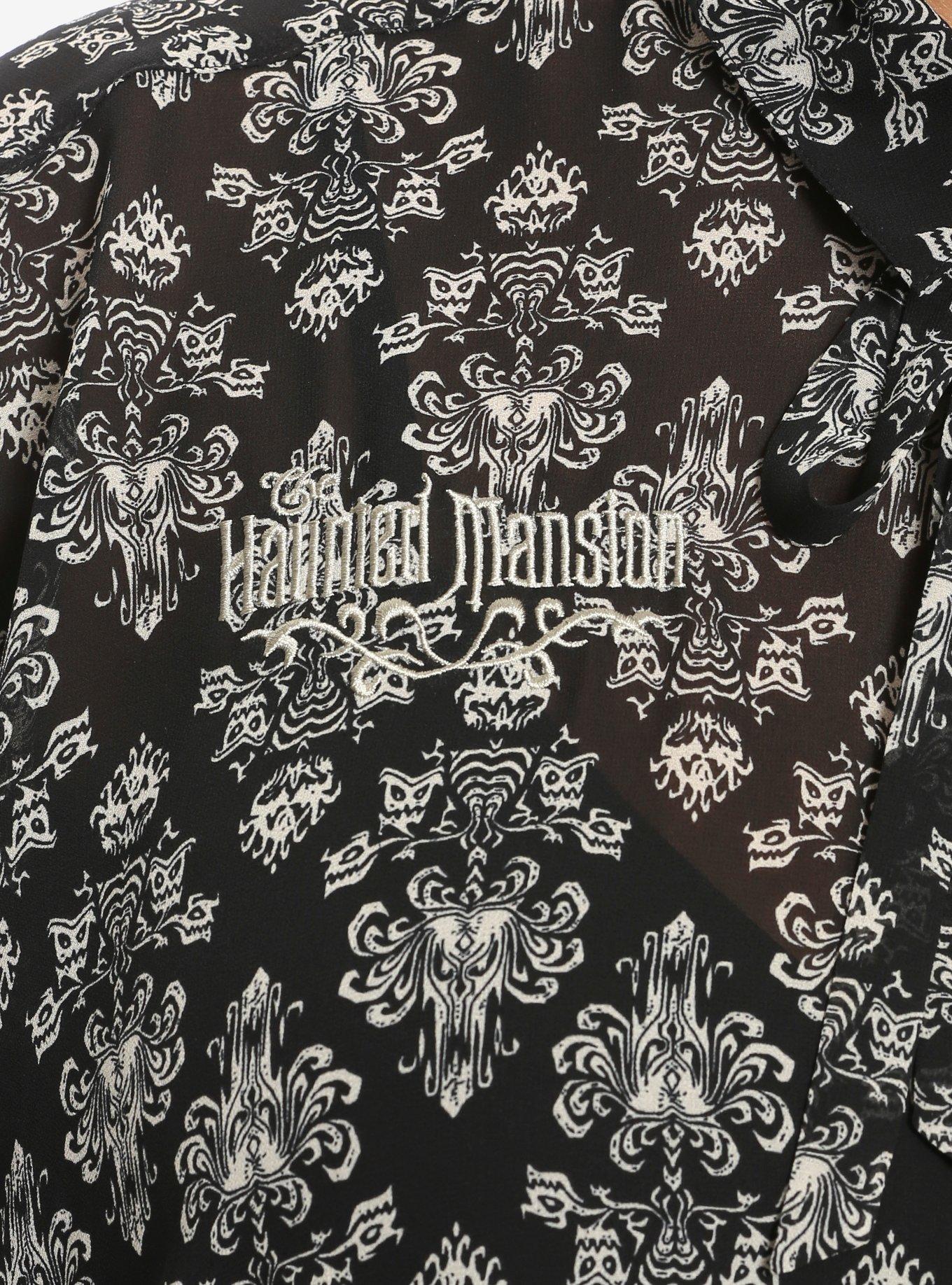 Her Universe Disney The Haunted Mansion Wallpaper Hi-Low Girls Woven Button-Up Plus Size, , alternate