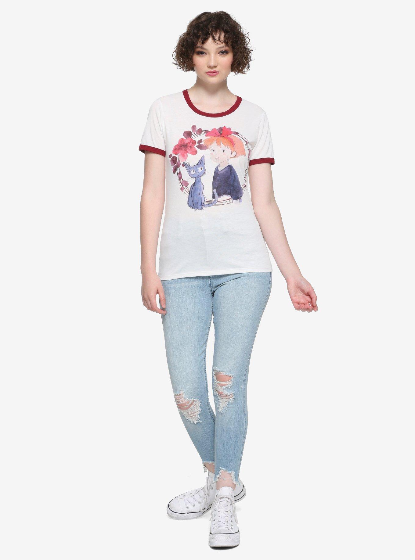 Studio Ghibli Kiki's Delivery Service Watercolor Girls Ringer T-Shirt, MULTI, alternate