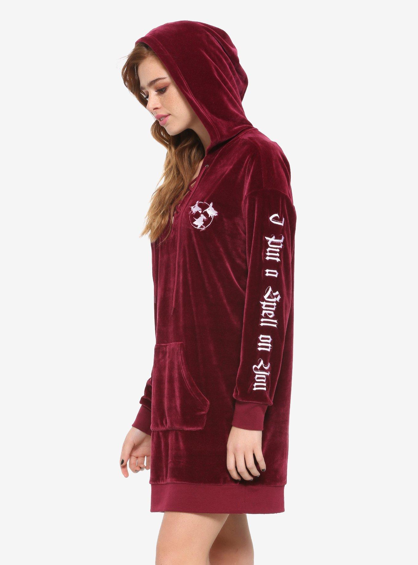 Her Universe Disney Hocus Pocus Velour Lace-Up Hoodie Dress, , alternate