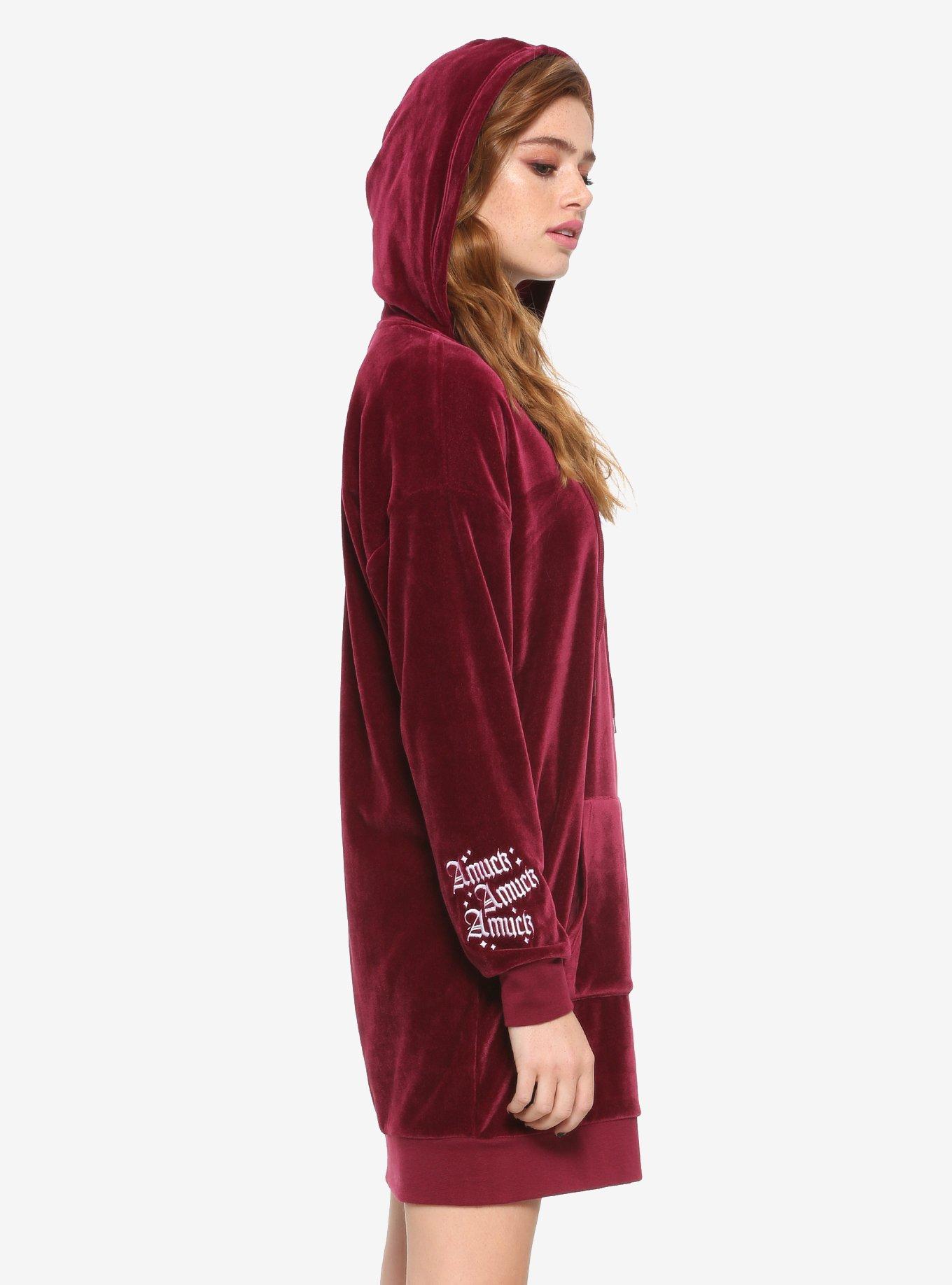 Her Universe Disney Hocus Pocus Velour Lace-Up Hoodie Dress, , alternate